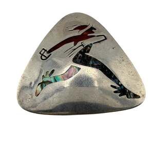 Vintage Los Castillo Taxco Mexican Sterling Silver Pluma Azteca Brooch